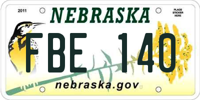 NE license plate FBE140