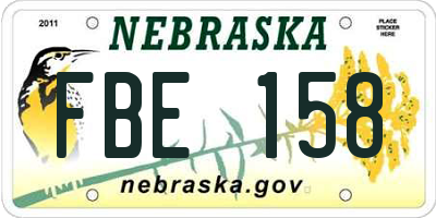 NE license plate FBE158