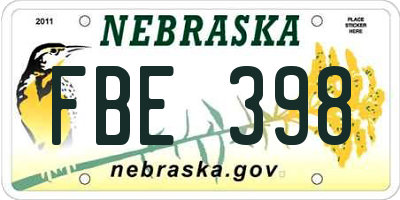 NE license plate FBE398