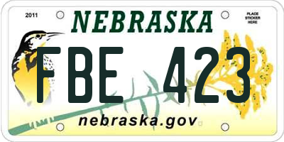 NE license plate FBE423