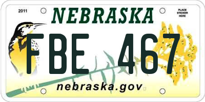 NE license plate FBE467