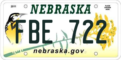 NE license plate FBE722