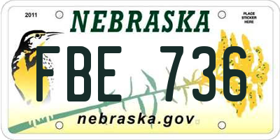 NE license plate FBE736