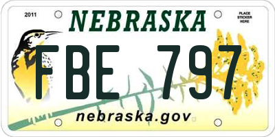 NE license plate FBE797
