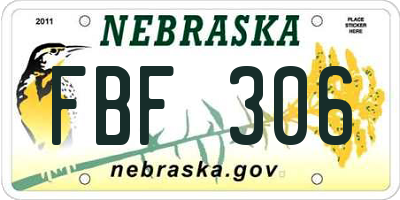 NE license plate FBF306