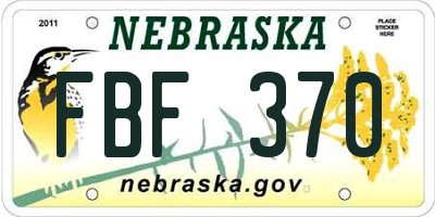 NE license plate FBF370