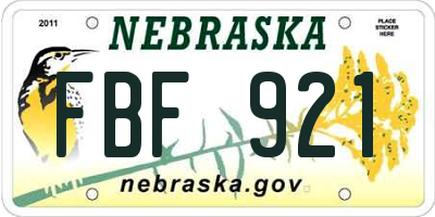 NE license plate FBF921