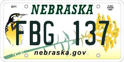 NE license plate FBG137