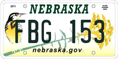 NE license plate FBG153