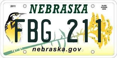 NE license plate FBG211