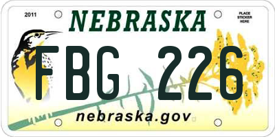 NE license plate FBG226
