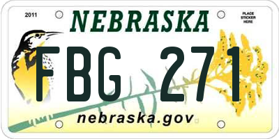 NE license plate FBG271