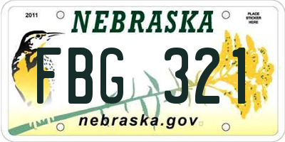 NE license plate FBG321