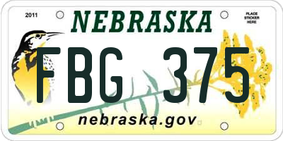 NE license plate FBG375