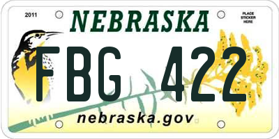 NE license plate FBG422