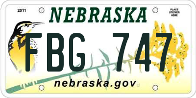 NE license plate FBG747