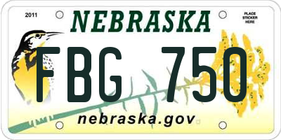 NE license plate FBG750