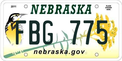 NE license plate FBG775
