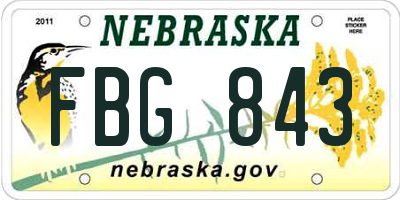 NE license plate FBG843