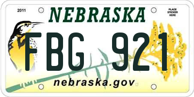 NE license plate FBG921