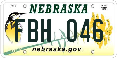 NE license plate FBH046