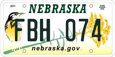 NE license plate FBH074