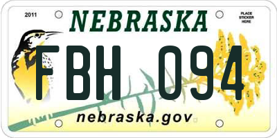 NE license plate FBH094