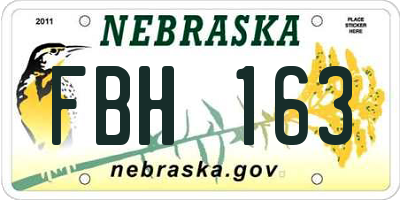 NE license plate FBH163