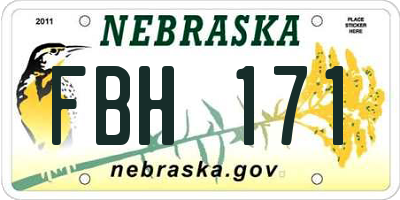NE license plate FBH171