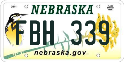 NE license plate FBH339