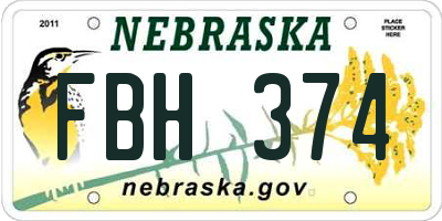 NE license plate FBH374