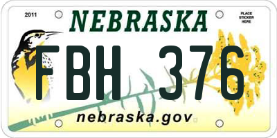 NE license plate FBH376