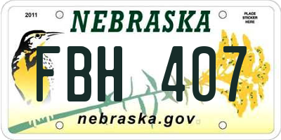 NE license plate FBH407