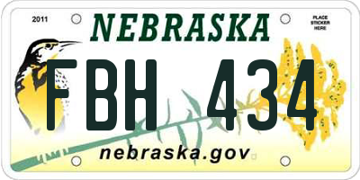 NE license plate FBH434