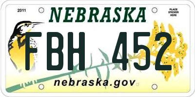 NE license plate FBH452
