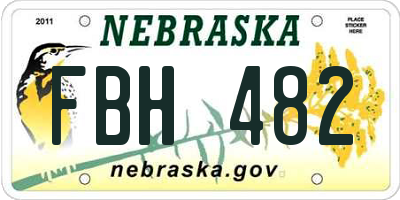 NE license plate FBH482
