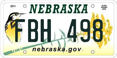 NE license plate FBH498