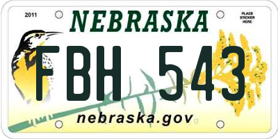 NE license plate FBH543