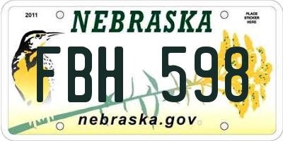 NE license plate FBH598