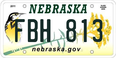 NE license plate FBH813