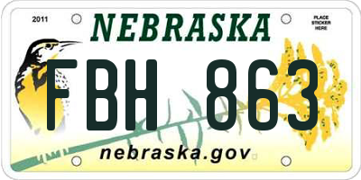 NE license plate FBH863