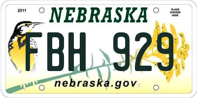 NE license plate FBH929