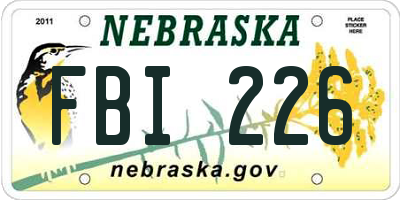 NE license plate FBI226