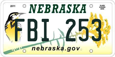 NE license plate FBI253