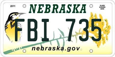 NE license plate FBI735