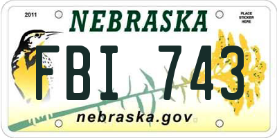 NE license plate FBI743