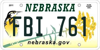 NE license plate FBI761