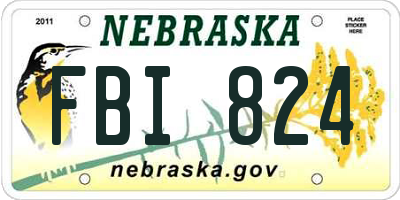 NE license plate FBI824