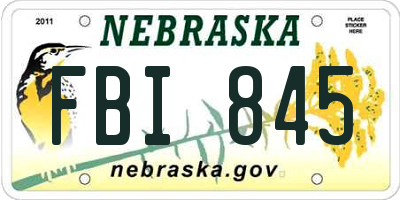 NE license plate FBI845
