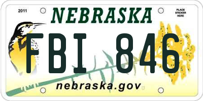 NE license plate FBI846